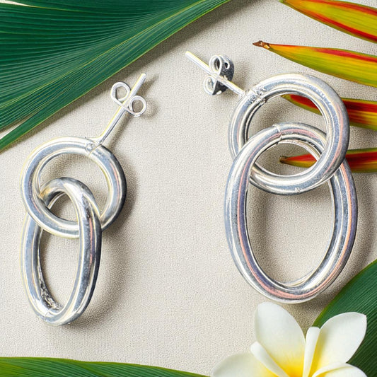 Interlocking Ovals Stud Earrings