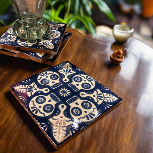 Set 4 Porta Vaso Ceramica CALAVERA