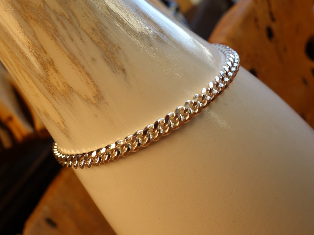 Handcrafted solid sterling .925 silver 7.5 inch Cubana Silver Bracelet from Taxco, Mexico