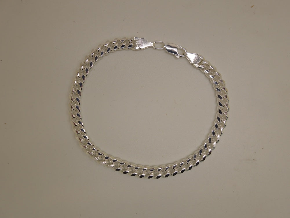 Handcrafted solid sterling .925 silver 8.5 Inch Cubana Silver Bracelet from Taxco, Mexico
