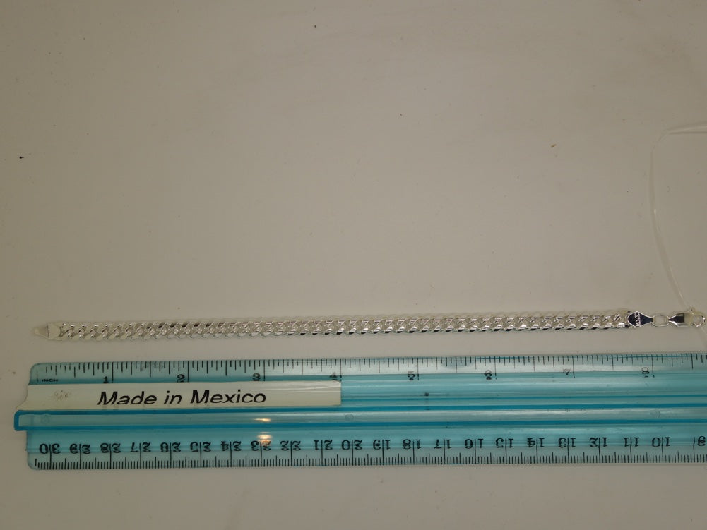 Handcrafted solid sterling .925 silver 8.5 Inch Cubana Silver Bracelet from Taxco, Mexico