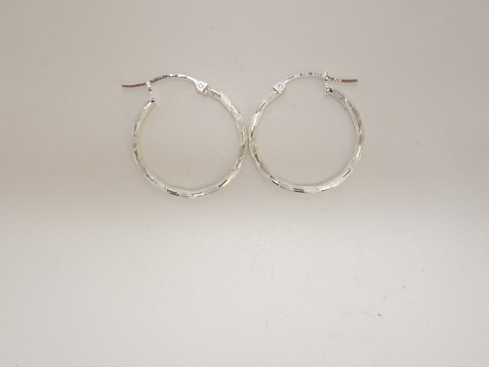 Handcrafted solid sterling .925 silver 20cm Diamond Cut Solid Silver  HOOP Earrings from Taxco, Mexico