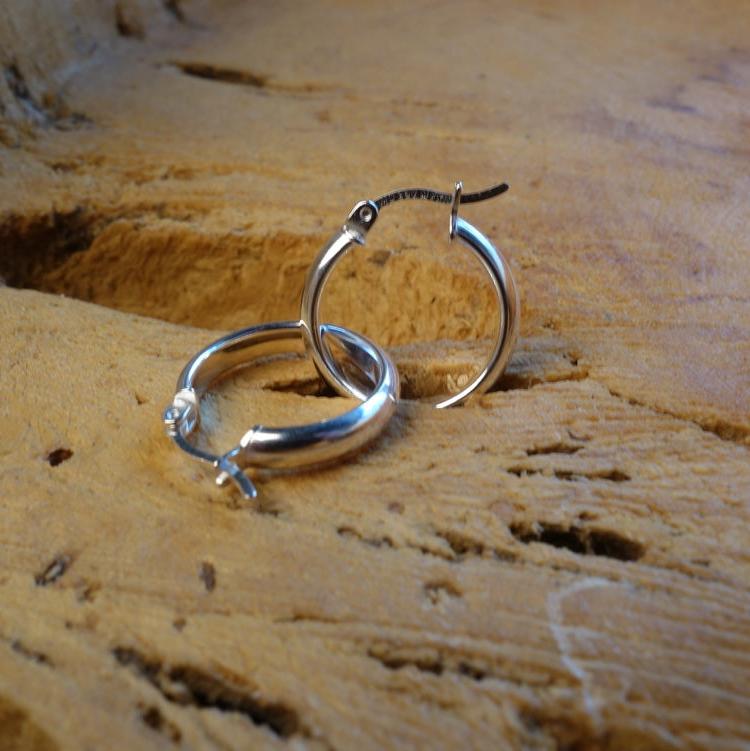 Handcrafted solid sterling .925 silver 13cm Solid Silver HOOP Earrings from Taxco, Mexico