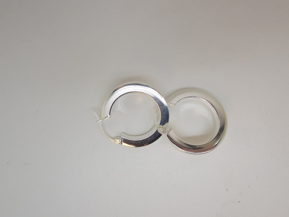 Handcrafted solid sterling .925 silver 26cm Solid Silver HOOP Earrings from Taxco, Mexico