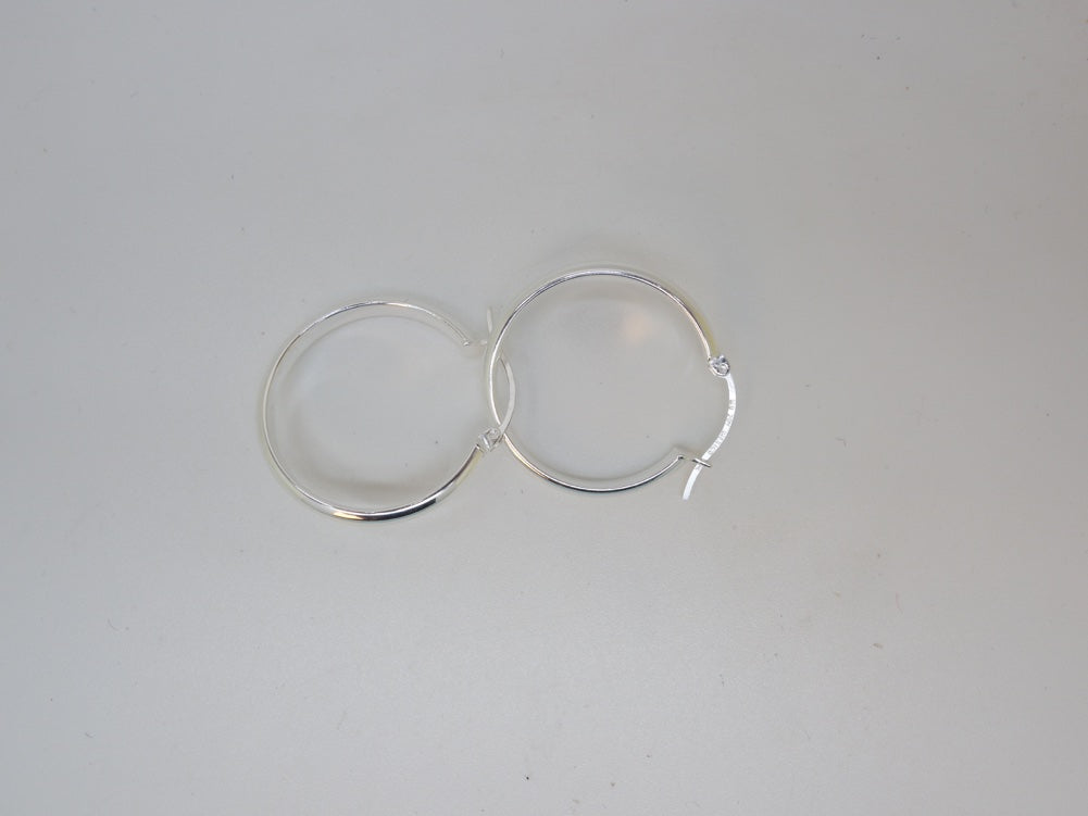 Handcrafted solid sterling .925 silver 26cm Solid Silver HOOP Earrings from Taxco, Mexico